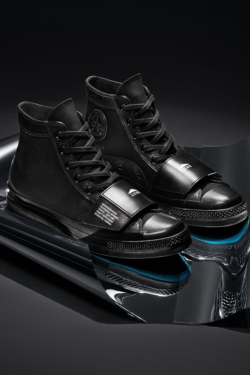 NEIGHBORHOOD CONVERSEブラックChuck ハイスニーカー ネイバーフッド×コンバースのコラボスニーカー、「オールスター
