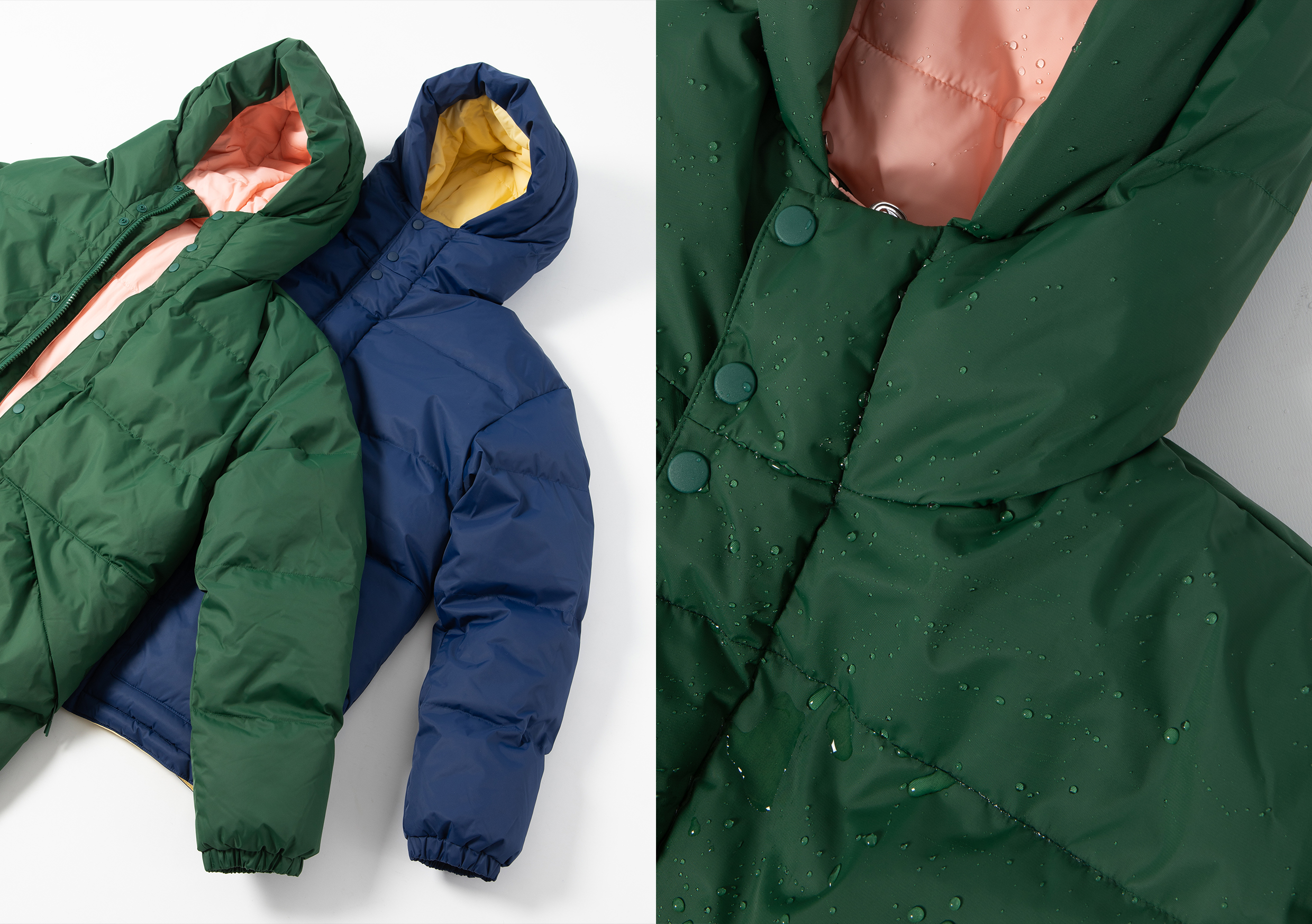 SHU winter jacket close up droplets HIP