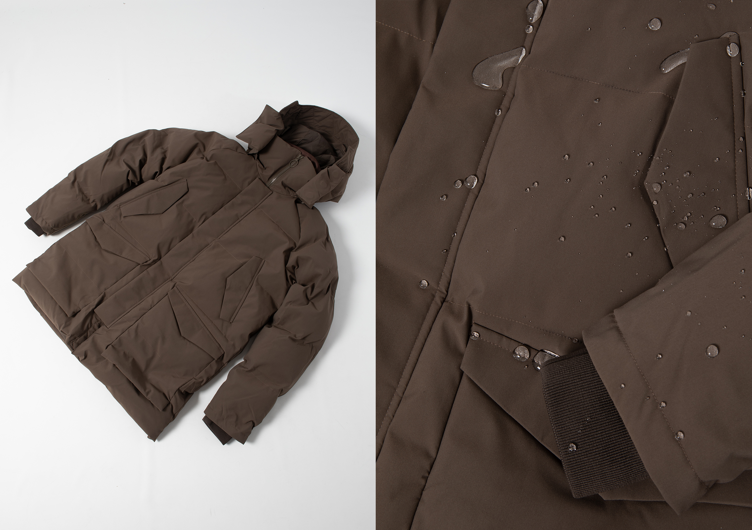 SHU winter jacket close up droplets HIP