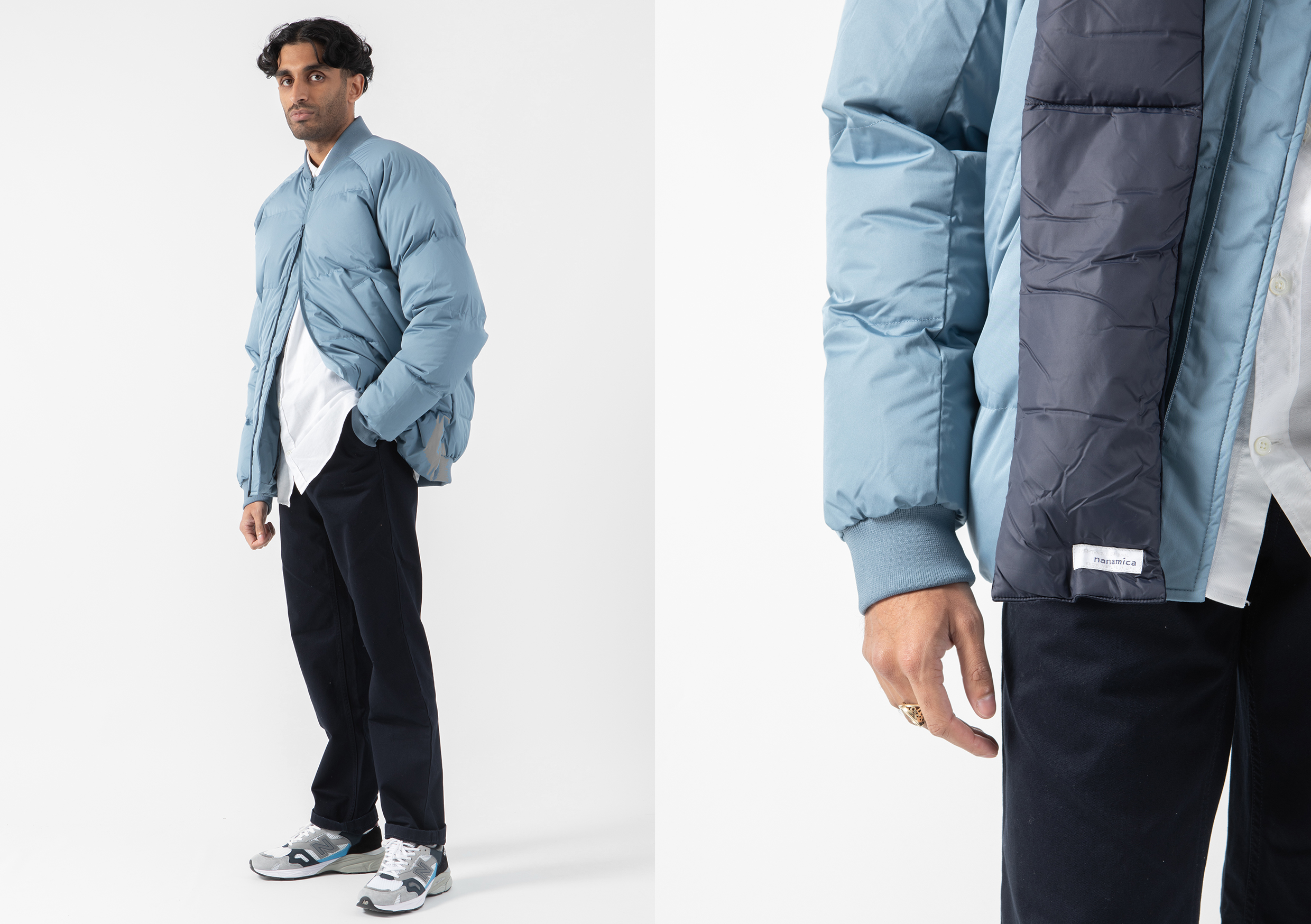 SHU winter jacket shot on model HIP