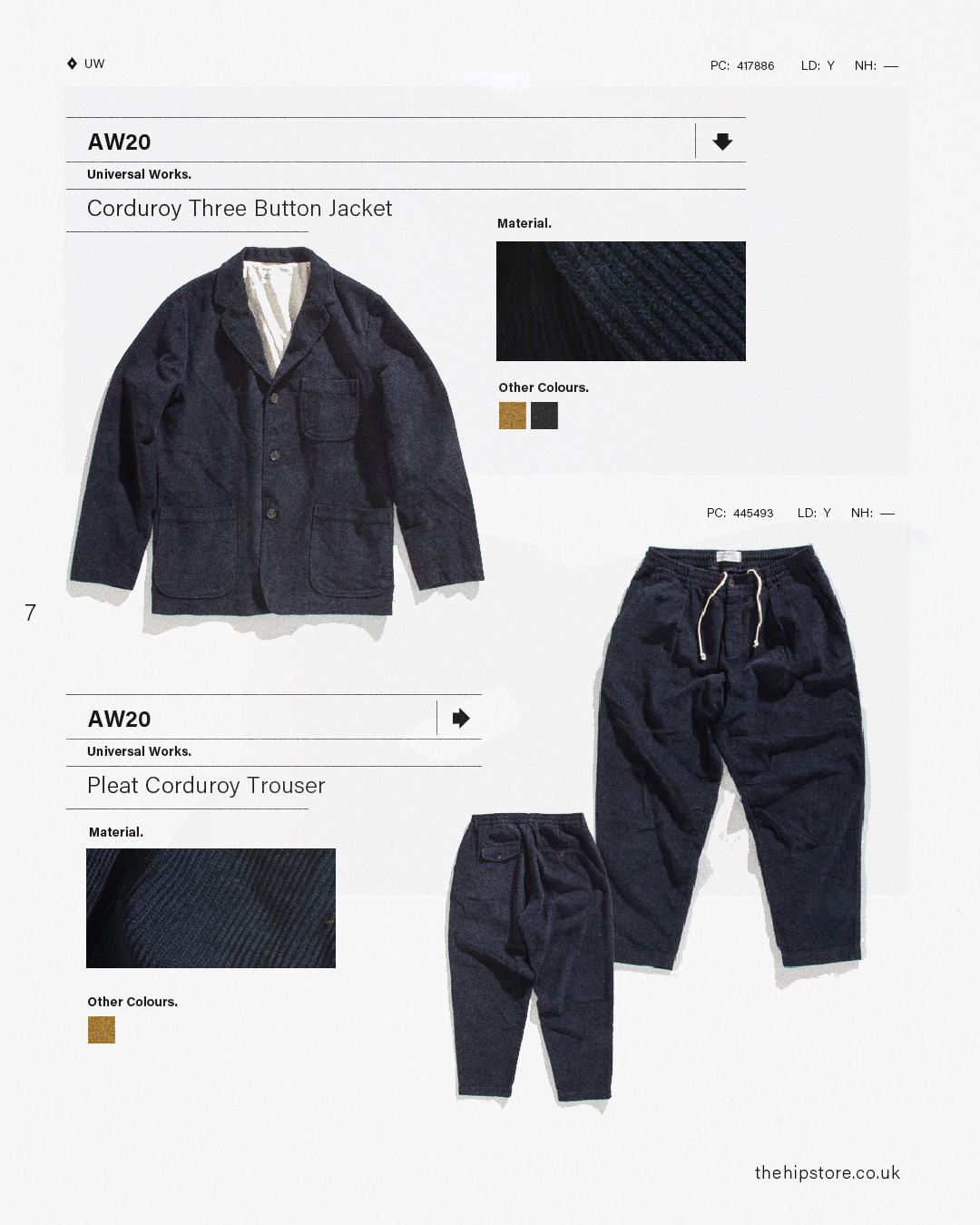 HIP Staff Picks: Universal Works AW20 Corduroy Three Button Jacket Pleat Corduroy Trouser