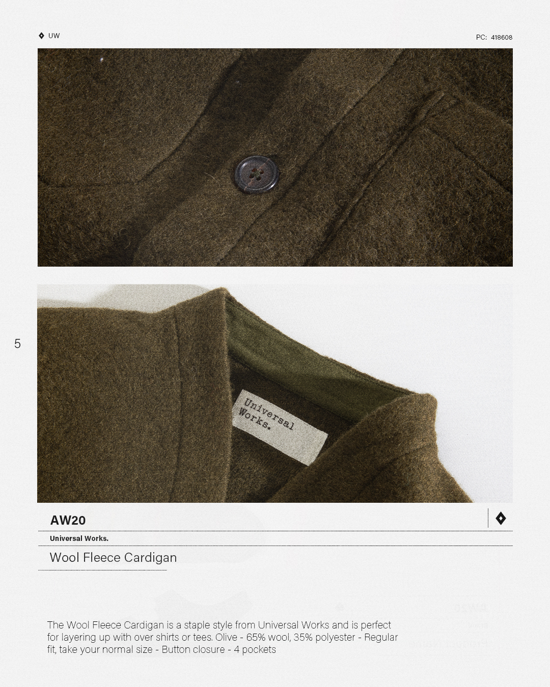 HIP Staff Picks: Universal Works AW20 Wool Fleece Cardigan