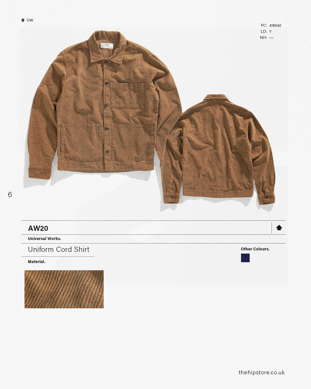 HIP Staff Picks: Universal Works AW20 Uniform Cord Shirt