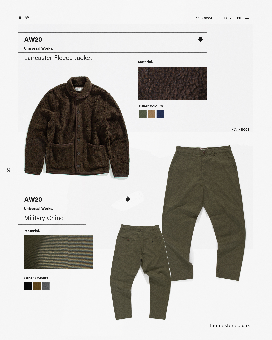 HIP Staff Picks: Universal Works AW20 Lancaster Fleece Jacket Military Chino